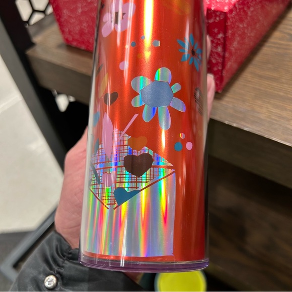 Starbucks Valentines Love Confetti Tumbler Iridescent  Hearts Hot Coffee Cup NWT - Picture 11 of 13